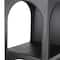 Black Metal 2 & 3 Shelf Storage Shelving Unit with Arched Openings, 2ct.